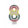 Kaleidoscope Glitter Double-Sided 8th Birthday Candle