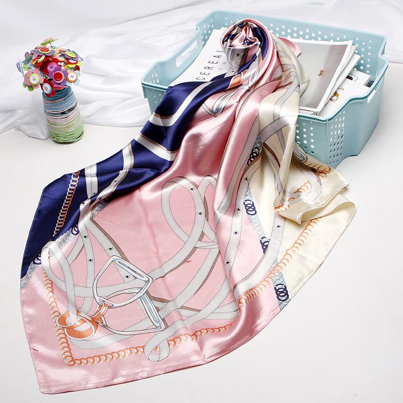Women's Printed Faux Silk Square Scarf
