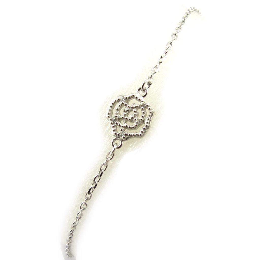 Les Trésors De Lily [K3391] - Браслет серебряный 'Rosa Romantica' серебро белое (родиевое покрытие) - 8 мм