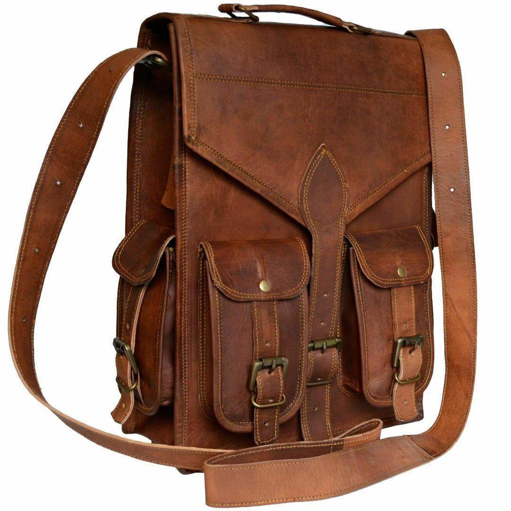 Рюкзак из козьей кожи, рюкзак для ноутбука, винтажный коричневый мужской рюкзак из натуральной кожи S, дорожная сумка