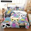 Пододеяльник с изображением мультяшной собаки, короля и королевы, комплект постельного белья с изображением щенка и животных, 2/3 предмета из полиэстера, чехол для одеяла