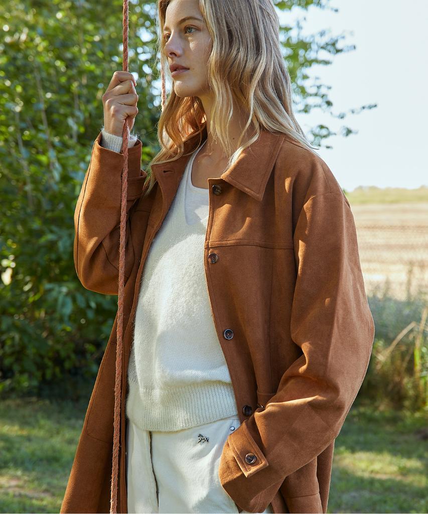 Folnua Mellow Suede Half Jacket (4Color)