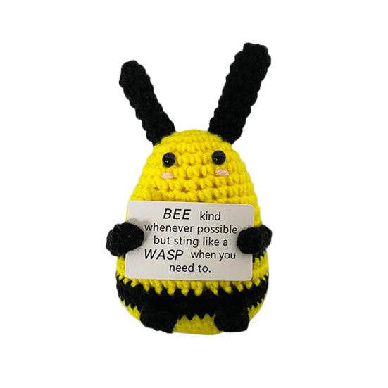 Позитивная вязаная крючком кукла-животное с вдохновляющей открыткой Эмоциональная поддержка Ручная работа Вязание Утка Цыпленок Пчела Украшение Орнамент Дети Взрослые Стресс