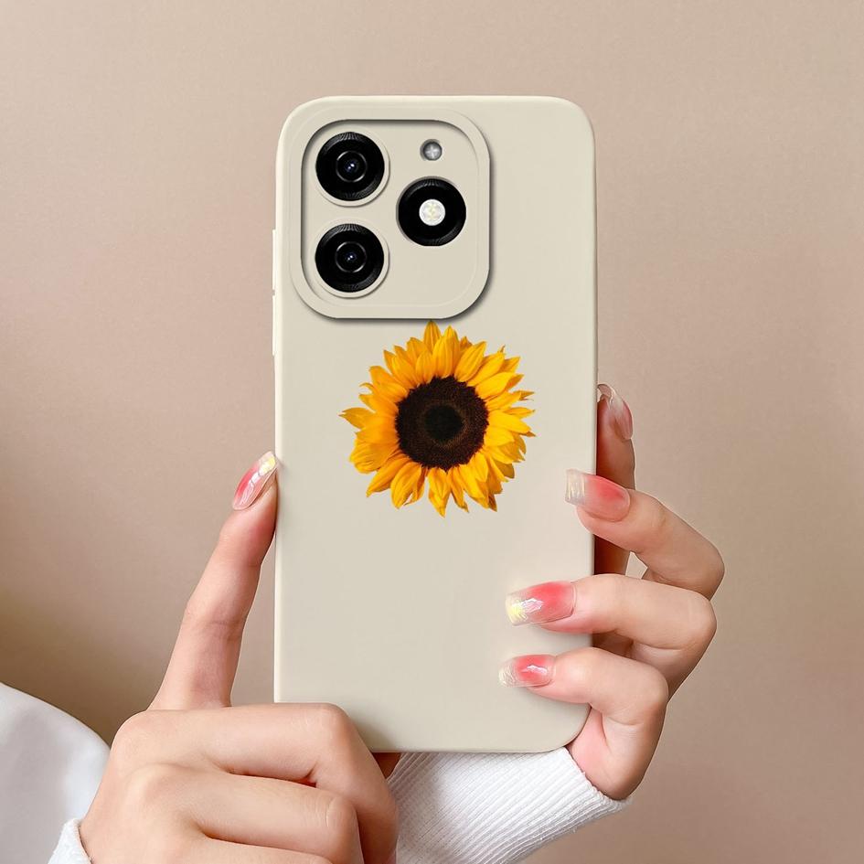 Для Tecno Camon 30 Pro Premier Itel P55 + 4G задняя крышка, чехол из жидкого мягкого силикона, роскошная ромашка-бабочка, супер противоударный защитный чехол для камеры, чехол для телефона