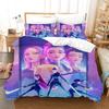 KPop Demon Hunters Duvet Cover Set Cartoon Rumi Mira Zoey Bedding Set Pillowcase Twin Full Queen King Size