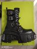 Ретро Испанский Мотоцикл Ботильоны на Платформе Унисекс Тяжелый Металл Панк Ботинки