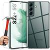 Case - BOOLING - for Samsung Galaxy S22 Plus - Flexible - Transparent - Reinforced Protection with 2 Tempered Glasses