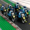 6pcs Sharp Edge Black Police Motorcycle Model Building Block Toy for Children