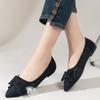 2024 Spring and Autumn New Fashion Pointed Bow Flat Shoes Large 41-43 Bridal Wedding Shoes Comfortable Casual Women's Shoes