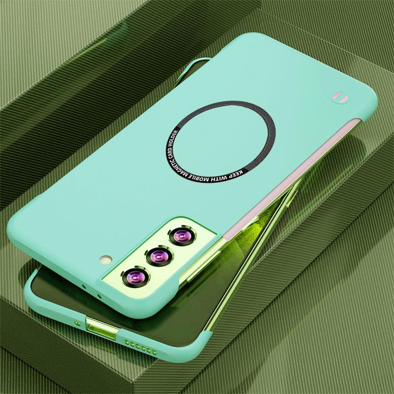 Для Samsung Galaxy S23 S22 S21 S20 FE Ultra S10 Plus безрамочный магнитный беспроводной зарядный противоударный жесткий чехол для ПК