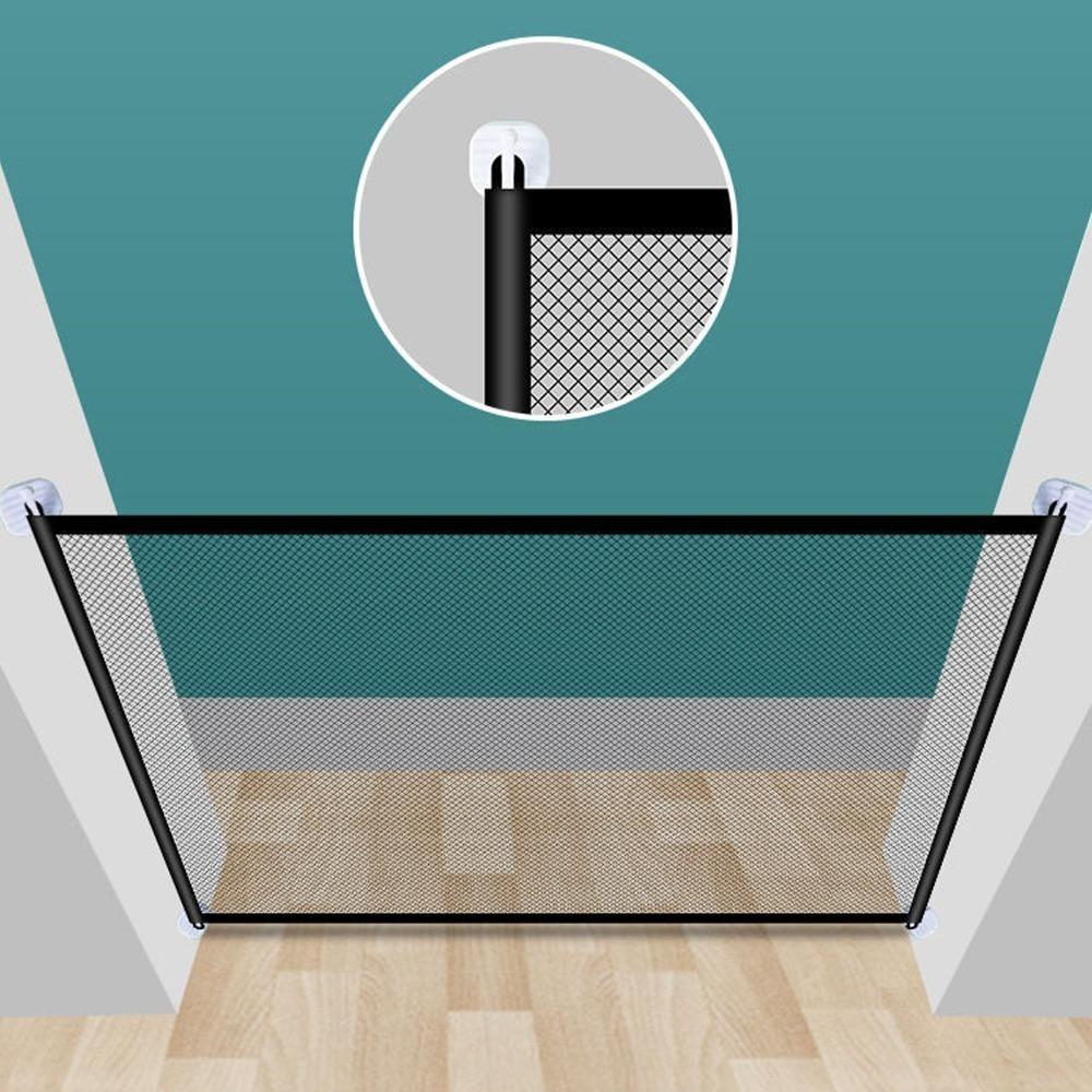 Punch Free Install Dog Safety Barrier Flexible Mesh Fabric No Drill Pet Gate Pet Safety Blocking