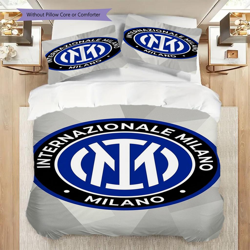 Inter Milan Emblem Design Bedding (1 * duvet cover + 2 * pillowcase, without core) Duvet cover and pillowcase Bedding set Christmas birthday gift