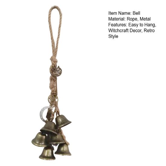 Колокольчики ведьмы Дверная ручка Металлические подвесные колокольчики Викка Магия Ветер Колокольчики