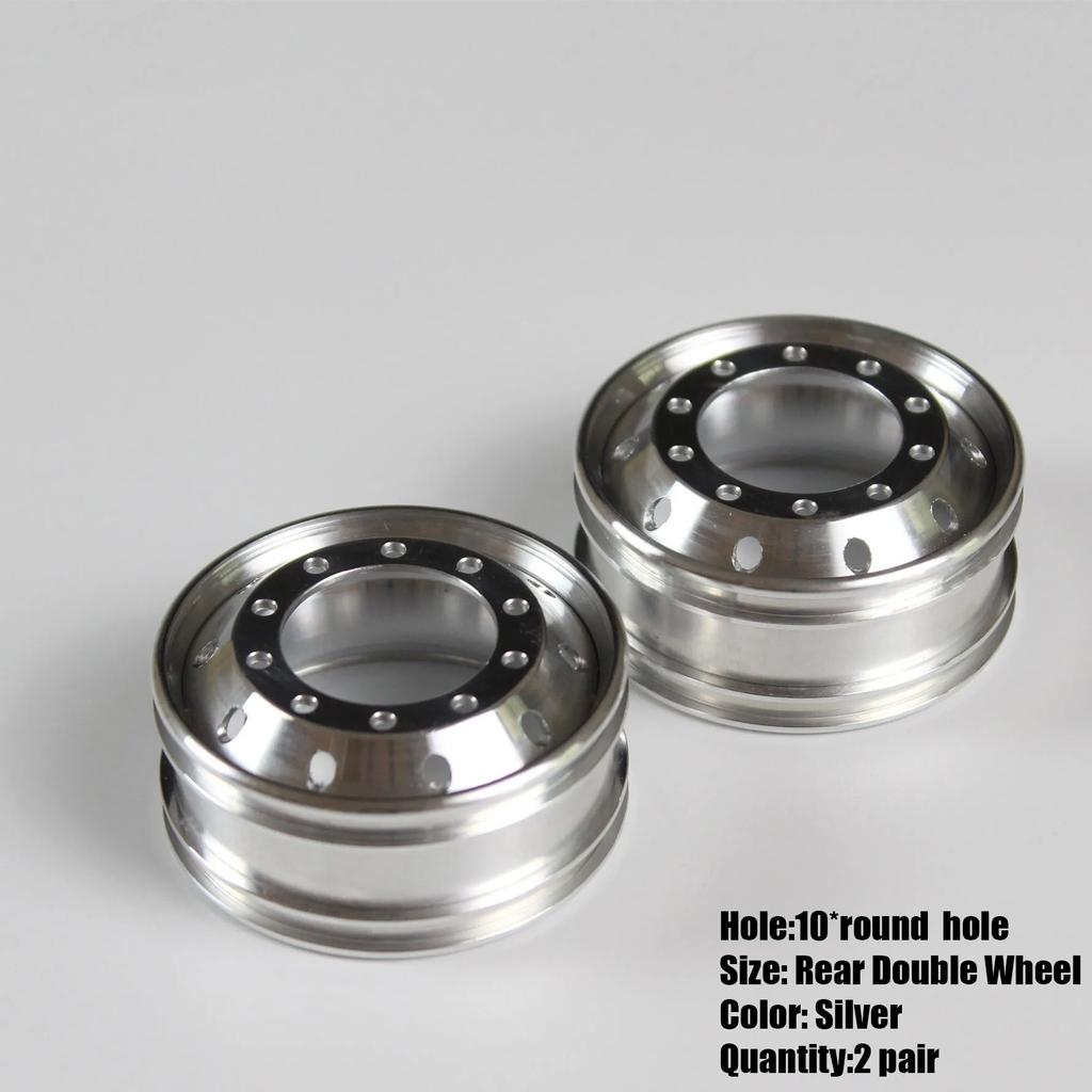 1 Pair Metal Front/rear Hub Wheel Spindle Head Brake Drum for 1/14 Tamiya RC Truck For scania 770S For man
