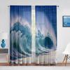 Ocean Seawater Summer Tropical Surfing Waves Sheer Curtains for Living Room Bedroom Decor Window Chiffon Voiles Tulle Curtain