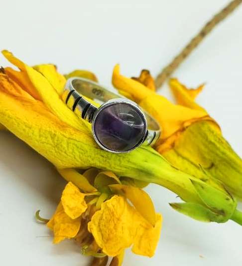 Amethyst Gemstone 925 Sterling Silver Plated Ring Jewelry PQY-IJ8493