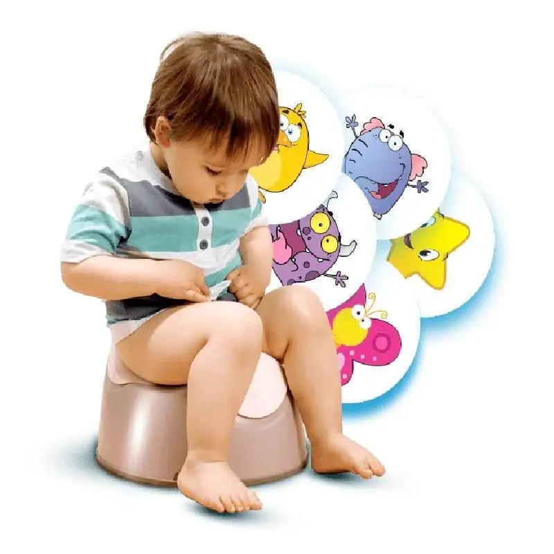 5 шт. мультяшных наклеек на горшок-мишень для мочеиспускания, детские термочувствительные наклейки, меняющие цвет, детские наклейка для обучения ходьбе с горшком