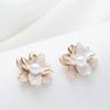 Серьги-гвоздики в виде цветка индивидуальный дизайн тычиночный дизайн инкрустированные жемчужные серьги легкие роскошные серьги