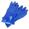 PVC Chemical Resistance Gauntlet Knitted Cotton Lined Straight Sleeve Safety Gloves Non slip(XL )