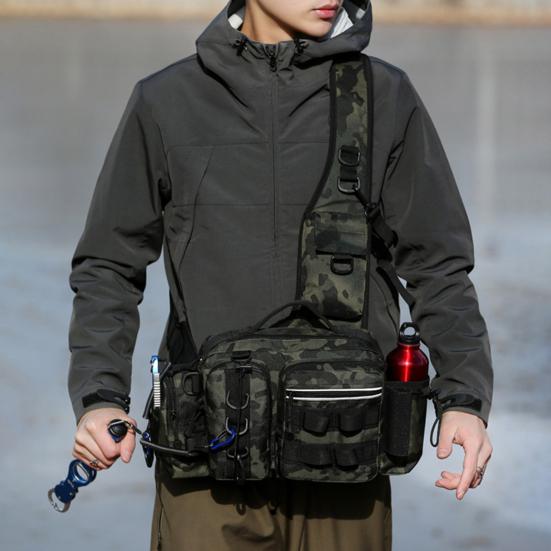 Рыболовная поясная сумка большой вместимости, рыболовная поясная сумка с держателем для удилища