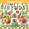 Mario Theme Party Decorations Set Flags, Cake Toppers, Balloons, And Spirals For An Amazing Party Atmosphere!