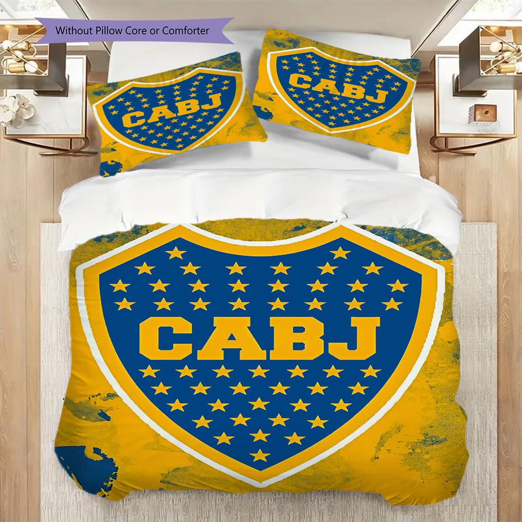 Boca Juniors Pattern Bedding Quilt Set Quilt Cover Pillowcase Home Decoration Birthday Gift (1 * duvet cover + 2 * pillowcase, without core)
