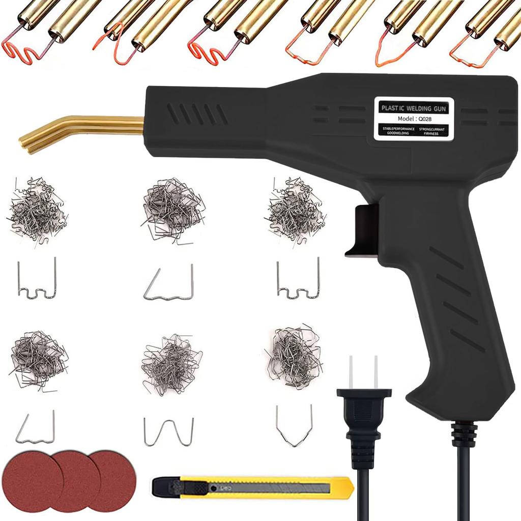Plastic Welding Machine Plastic Welding Machine Kit for Bumper Stapler Welding 300 Welding Nails 110V Automatic Bumper Repair Repair Sandpaper