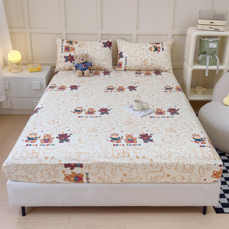 Приятная для кожи простыня на резинке из 100% хлопка, простыни в мультяшном стиле, чехол для домашнего матраса lençol (Наволочка Нужен заказ)