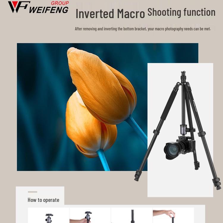 8 Wei Feng 628B Портативный штатив для DSLR и беззеркальных камер для профессиональной фотографии и мобильных селфи