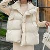 Женское зимнее хлопковое пальто с отложным воротником, утолщенное, с подкладкой, свободное, ветрозащитное, на молнии, жилет для повседневной носки, для улицы, офиса