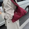Solid Color Suede Tote Bag Korean Style Underarm Packs Casual Large Capacity Handbag  Girls