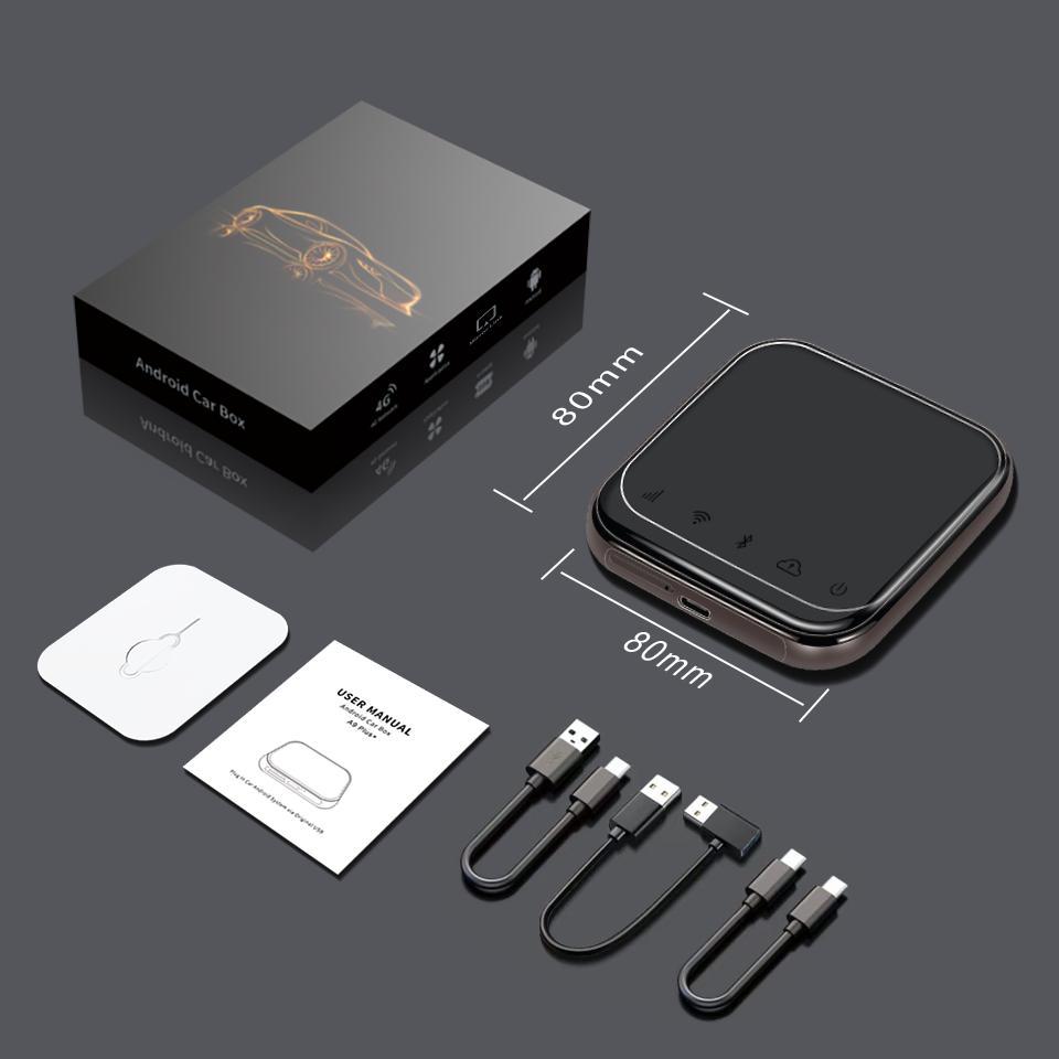 Acodo AI Box Wireless CarPlay Android Auto Mlrrorlink Android13 Автомобильный адаптер Plug and Play 3 в 1 Использует чип Qualcomm 6225 8G 128G