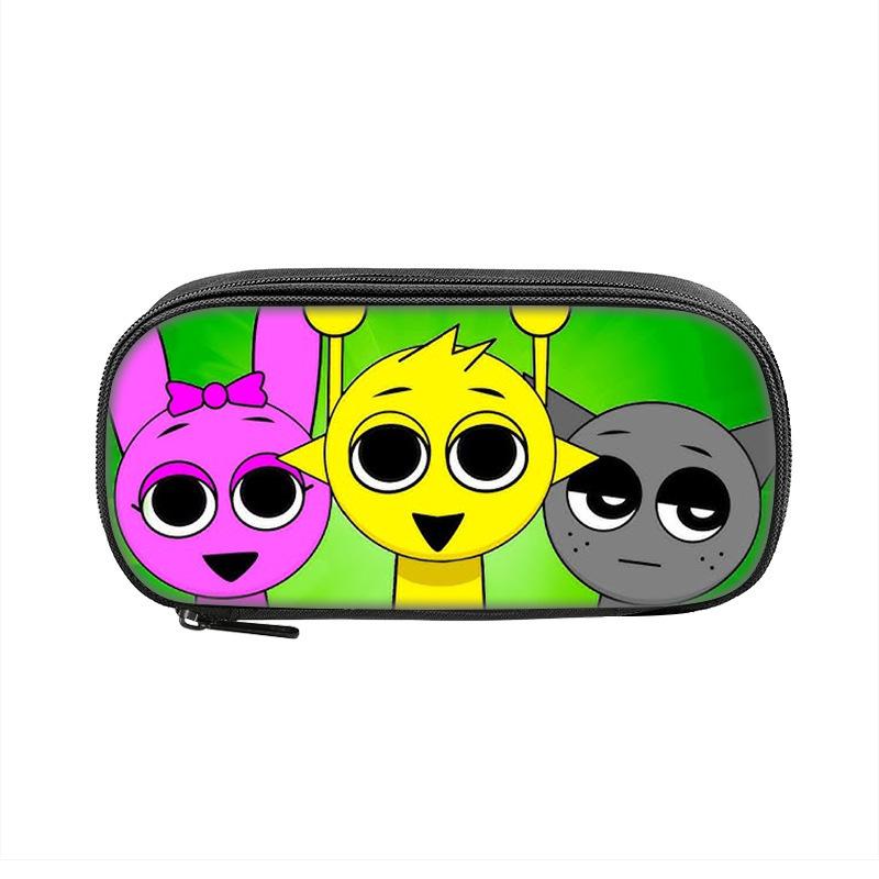 Пенал с принтом Rhythm Box Sprunki Музыкальная игра Школьные принадлежности для начальной и средней школы