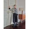 JK&JS Women's Elegant Chinese Style Jacquard Coat with Disc Buttons