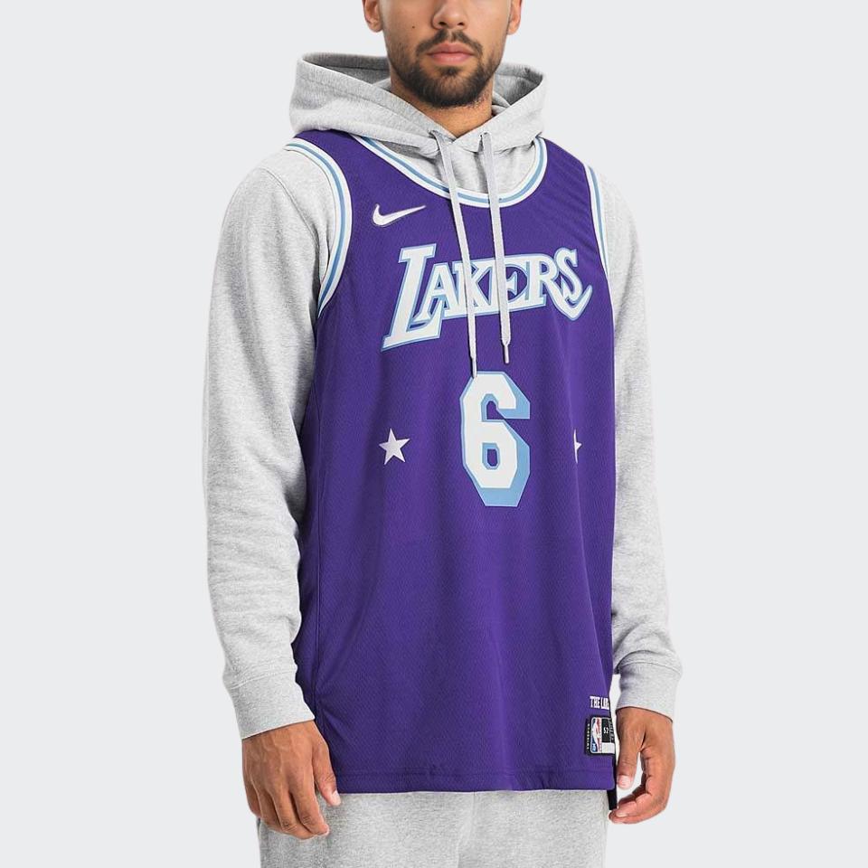 Nike НБА Los Angeles Lakers Леброн Джеймс Моменты Микстейп Городская Версия Аутентичная Майка DB3635-506