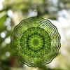 Green Mandala Metal Wind Spinner for Garden Patio Balcony Decor 25.4cm Hanging Wind Chime with 360° Rotation All Season Outdoor Art