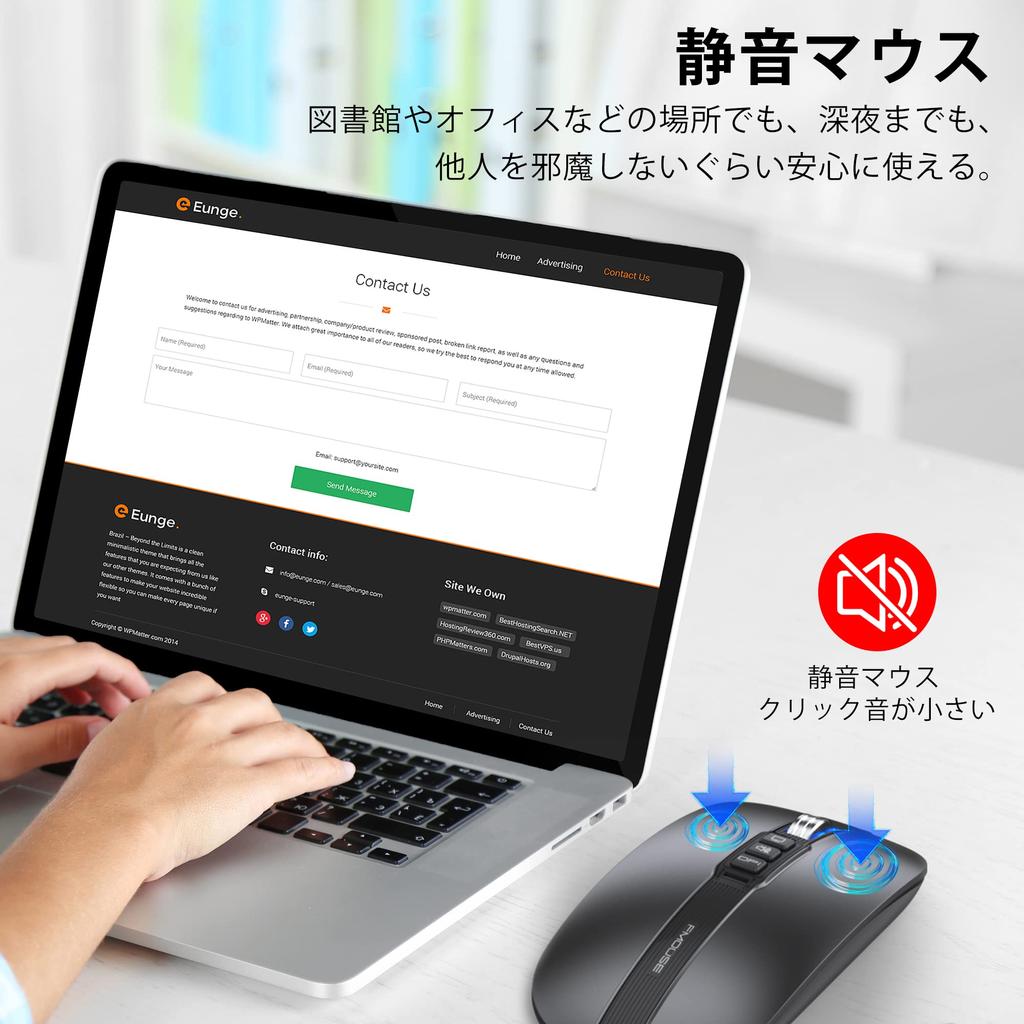 FMOUSE Bluetooth мышь Беспроводная мышь Беспроводная мышь Бесшумная перезаряжаемая тонкая компактная 6 кнопок оптическая высокоточная энергосберегающая настольная задняя панель