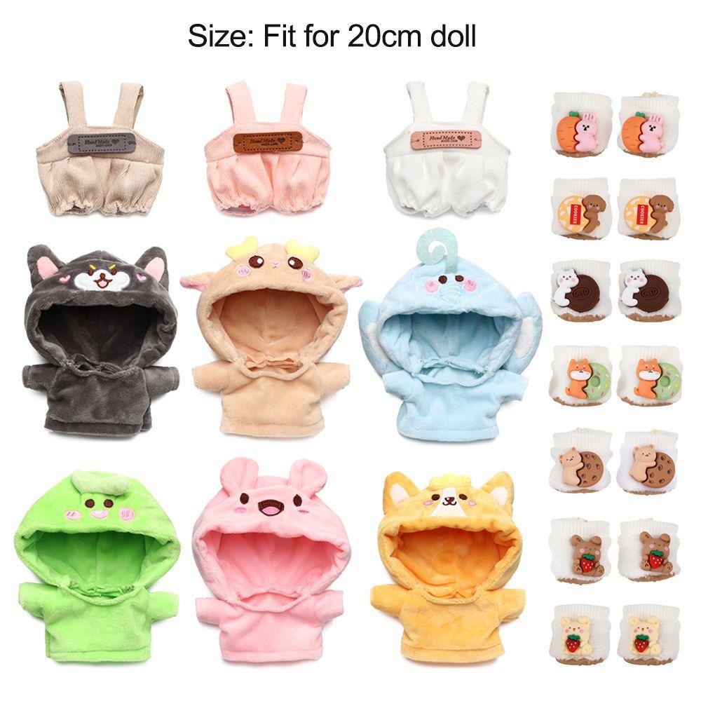 Accessories Playing House Cartoon Plush Shoes Doll Clothes Mini Animal Hoodies Suspender Pants