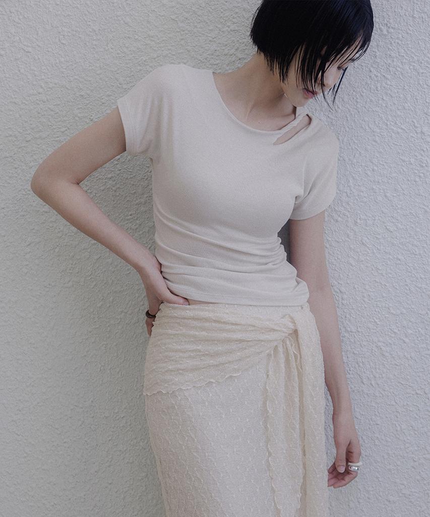 Женская футболка Memua с коротким рукавом и кольцом-закруткой
