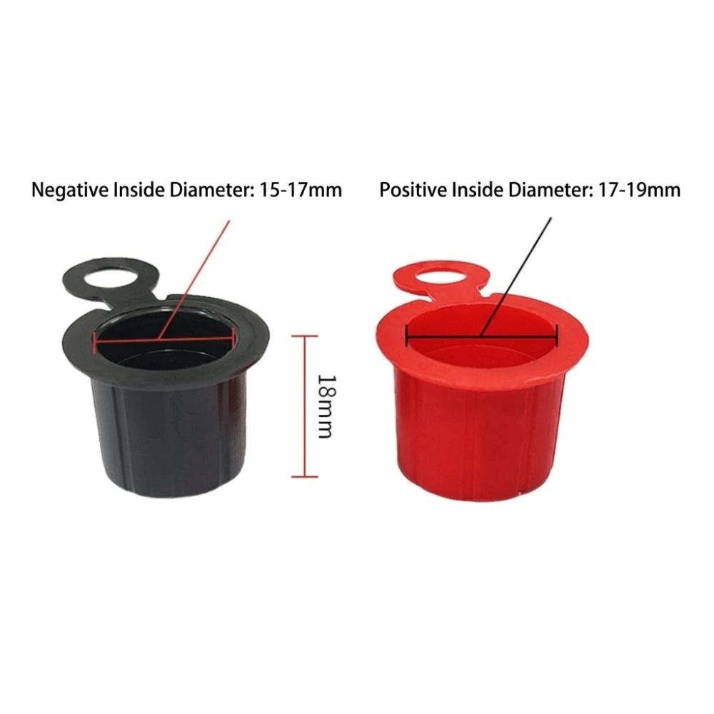 1 Pair Water Proof Battery Terminal Cover Insulated Standard Diameter Battery Protector Positive Negative Heads Dust Proof