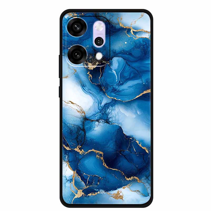 Мультяшный чехол для OPPO Reno 14 Pro, мягкий силиконовый чехол для телефона, Funda для OPPO Reno14Pro, черный ТПУ, защитный бампер, задняя крышка, мраморный, Para