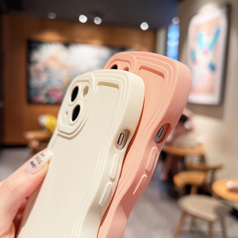 Однотонный чехол для телефона с волнистым краем для iPhone 16 15 14 Pro Max 13 12 11 Xr Xs 7 8 Plus SE2/SE3, мягкая задняя крышка из ТПУ