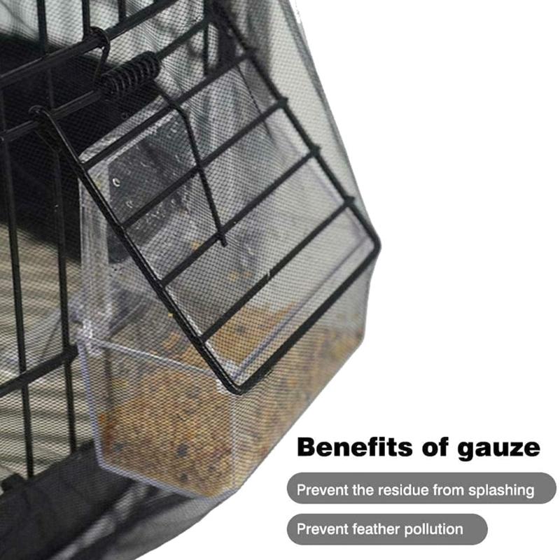 Nylon Mesh Treat Catcher Guard Net Cover for Bird Cage Stretchy Skirt Universal Bird Cage Cover Prevent Scatter and Mess