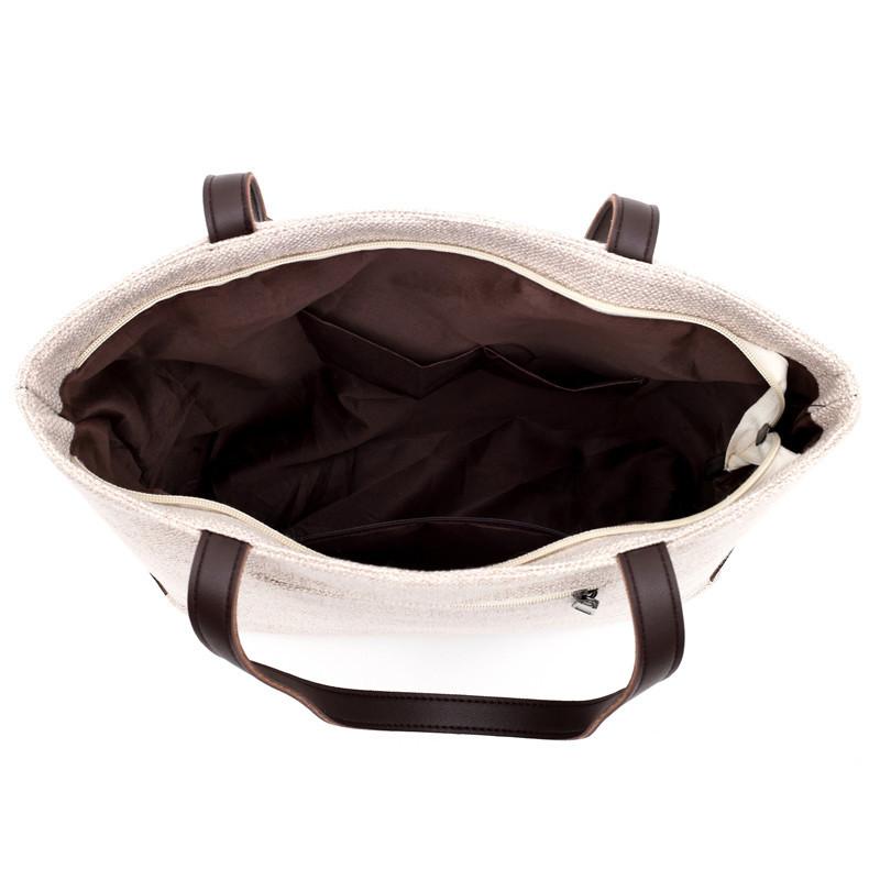 Yogodlns Повседневная холщовая сумка-тоут для женщин, большая вместительная сумка на плечо, модная сумка для шопинга, верхняя сумка на молнии Handale