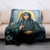 1PC Religious icon holding cross print blanket Prayer blankets for believers suitable for home sofa camping travel car