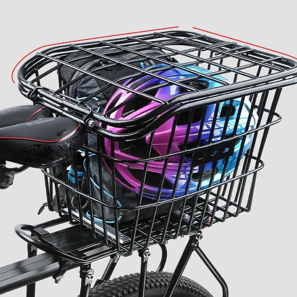 Electric Bike Basket Front Easy To Install Metal Wire Carrier Portable Universal for Park Camping Cycling Outdoor Accessory