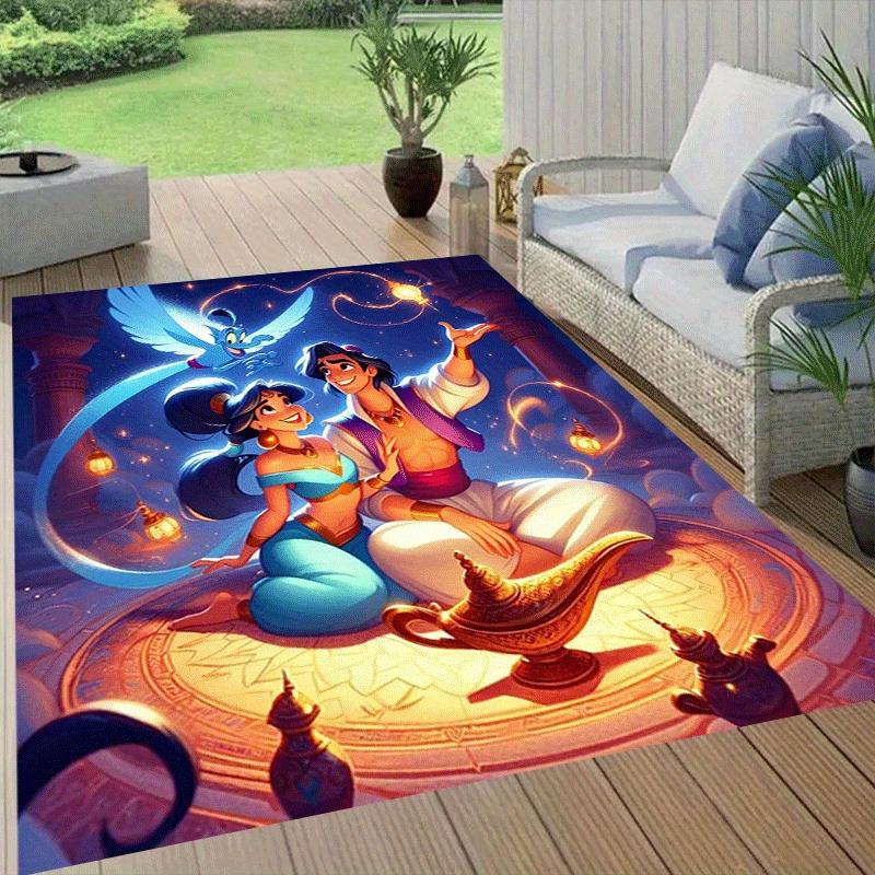 1pc Aladdin Pattern Area Rug Soft Flannel Floor Mat for Living Room,Office,Bedroom and Carpet,Sofa Coffee Table Floor Mat