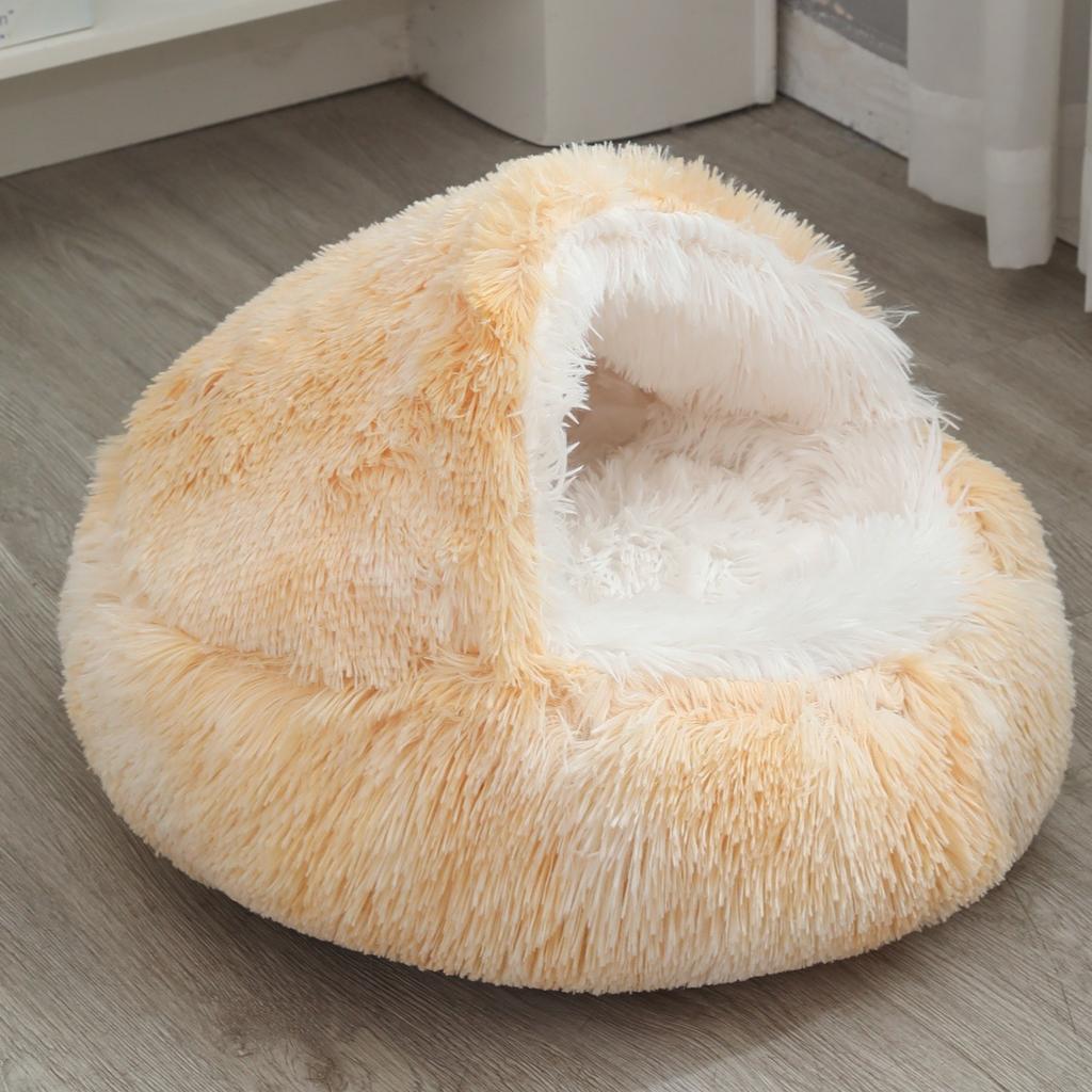 Cat Nest Semi-enclosed Winter Warm House Cat Villa Plush Cover Nest Four Seasons Dual-purpose Half-purpose Dog Nest
