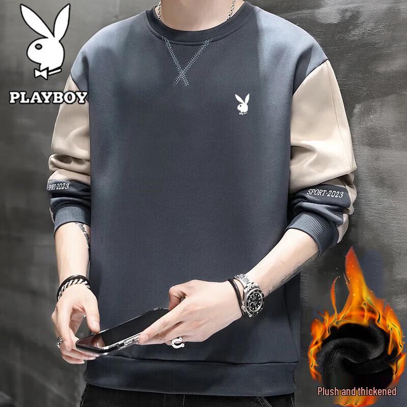 PLAYBOY Мужская толстовка с круглым вырезом и длинным рукавом