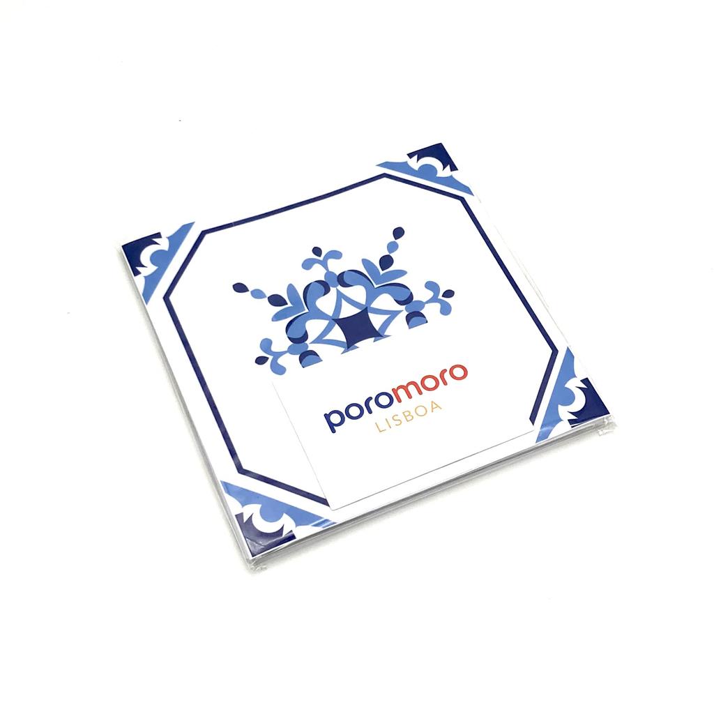 Poromoro Portuguese Spanish Azulejo Tile Stickers Peel and Stick Kitchen Bathroom Mosaic Tile Stickers Set of 16 & (5.9, 70)